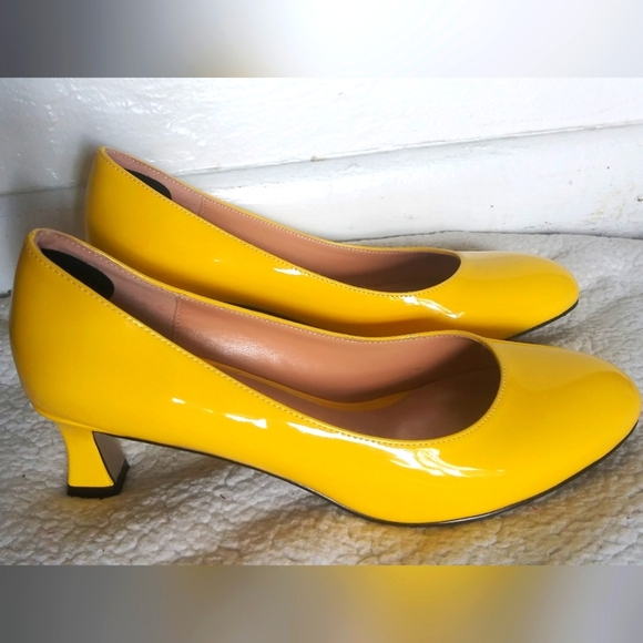 SKYSTERRY Women's Office Round Toe Patent Casual Slip On Spool Mid Heel... - Picture 7 of 16